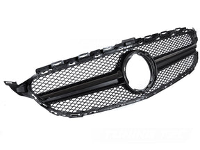 Sportgrill Kühlergrill für Mercedes C-Klasse W205 S205 C205 2018-2023 schwarz - CR Tuning
