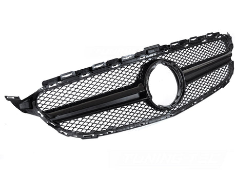 Sportgrill Kühlergrill für Mercedes C-Klasse W205 S205 C205 2018-2023 schwarz - CR Tuning