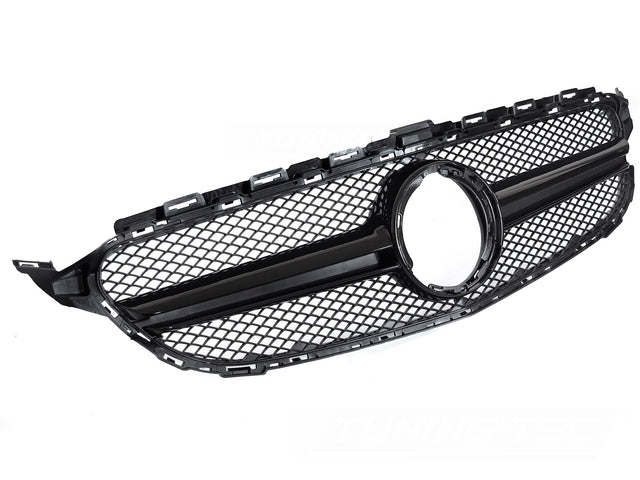 Sportgrill Kühlergrill für Mercedes C-Klasse W205 S205 C205 2018-2023 schwarz - CR Tuning