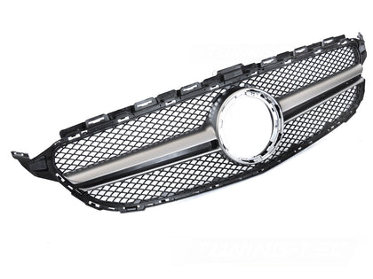 Kühlergrill Schwarz Silber für Mercedes C-Klasse W205 S205 C205 A205 2018-2023