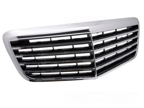 Frontgrill Kühlergrill für Mercedes E-Klasse W211 S211 2006-2009 Chrom Schwarz - CR Tuning
