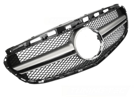 Kühlergrill für Mercedes E-Klasse W212 S212 2013-2016 schwarz-silber für Kamera - CR Tuning