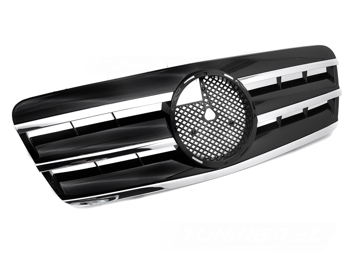 Sport Grill für Mercedes CLK W208 C208 A208 1997-2003 Schwarz Chrom - CR Tuning
