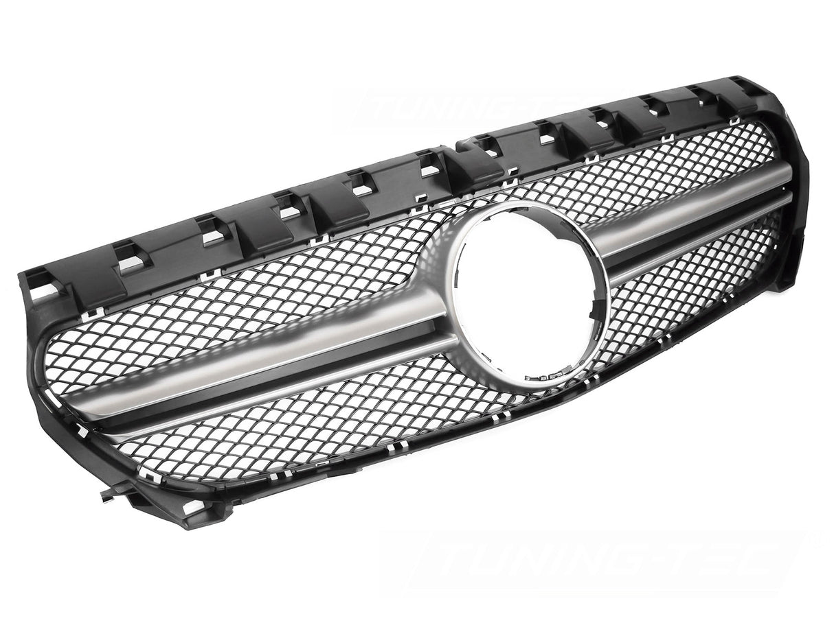 Frontgrill schwarz silber für Mercedes CLA W117 C117 X117 2013-2019 Kühlergrill - CR Tuning