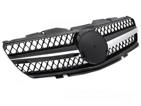 Sport Kühlergrill schwarz Glanz Chrom für Mercedes SL R230 2001-2006 - CR Tuning