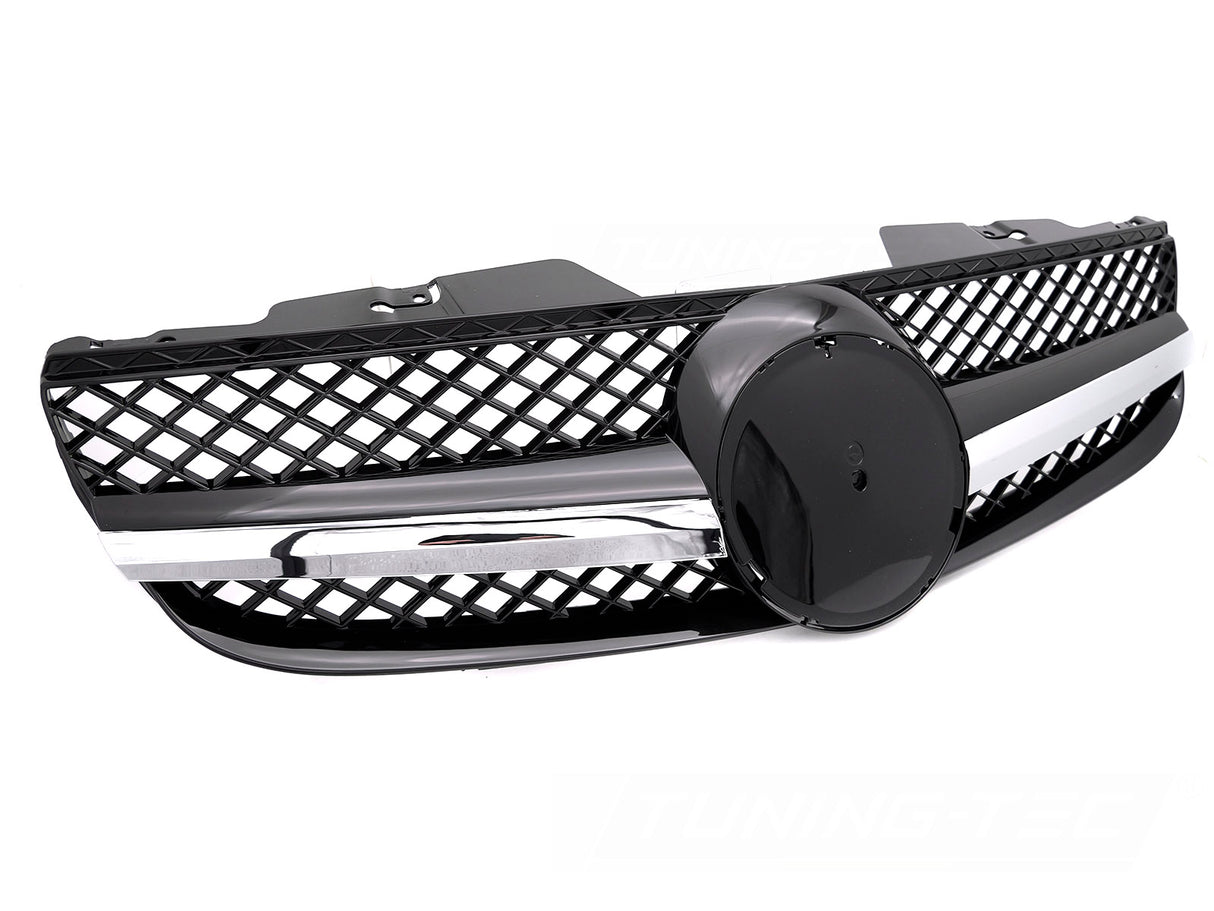 Sport Kühlergrill für Mercedes SL R230 2006-2008 glanzschwarz Chrom Design - CR Tuning