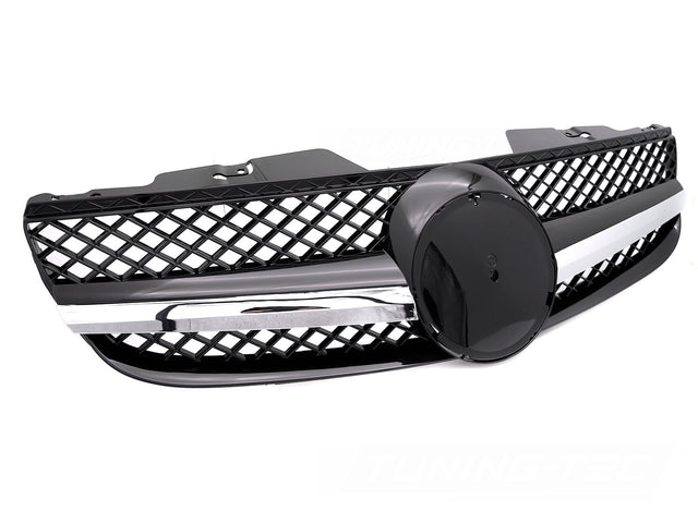 Sport Kühlergrill für Mercedes SL R230 2006-2008 glanzschwarz Chrom Design - CR Tuning