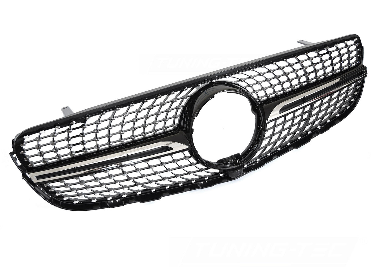 Diamond Kühlergrill für Mercedes GLC X253 C253 2015-2018 schwarz chrom Kamera - CR Tuning