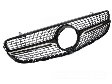 Diamond Kühlergrill für Mercedes GLC X253 C253 2015-2018 schwarz chrom Kamera - CR Tuning