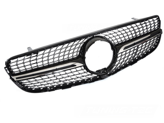 Diamond Kühlergrill für Mercedes GLC X253 C253 2015-2018 schwarz chrom Kamera - CR Tuning