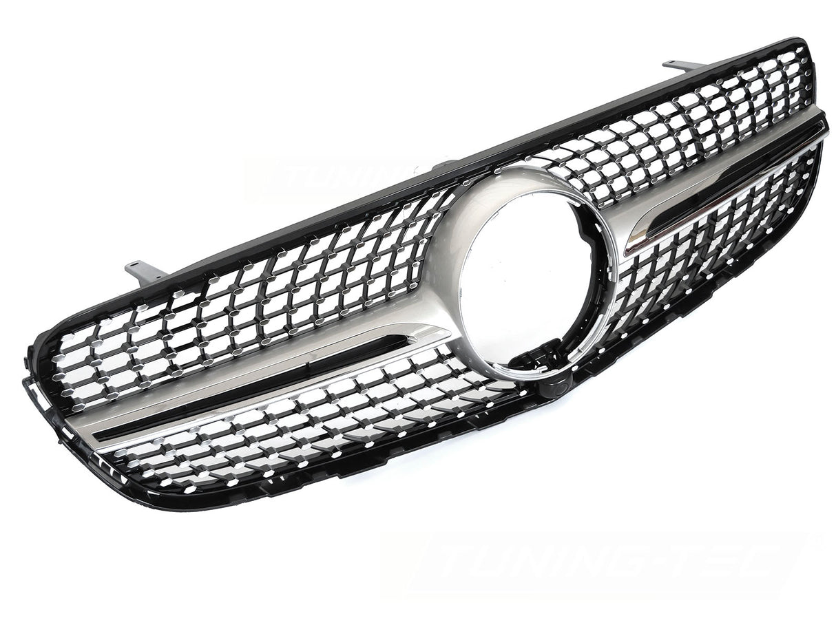 Diamond Kühlergrill Silber Chrom für Mercedes GLC X253 C253 2015-2018 für Kamera - CR Tuning