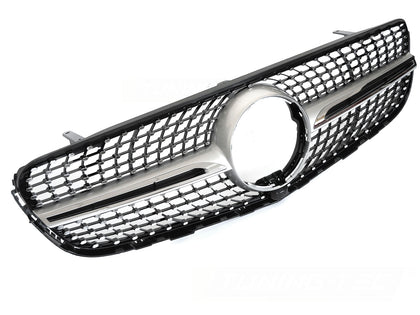 Diamond Kühlergrill Silber Chrom für Mercedes GLC X253 C253 2015-2018 für Kamera