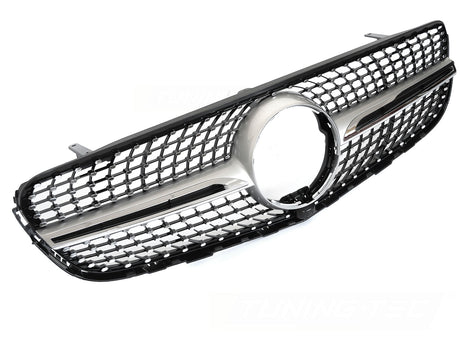 Diamond Kühlergrill Silber Chrom für Mercedes GLC X253 C253 2015-2018 für Kamera - CR Tuning
