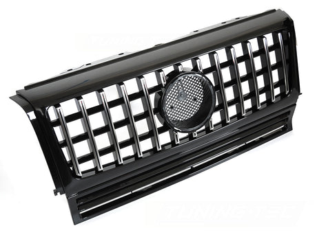 Sport Grill Kühlergrill für Mercedes G-Klasse W463 1990-2012 W464 Schwarz Chrom - CR Tuning