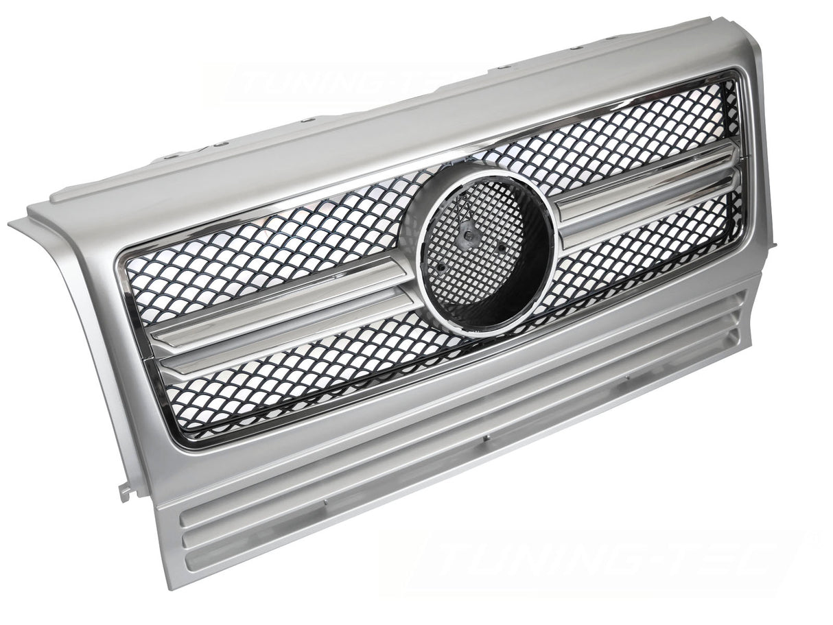 Sport Kühlergrill silber chrom für Mercedes G-Klasse W463 1990-2012, G-Klasse Zubehör