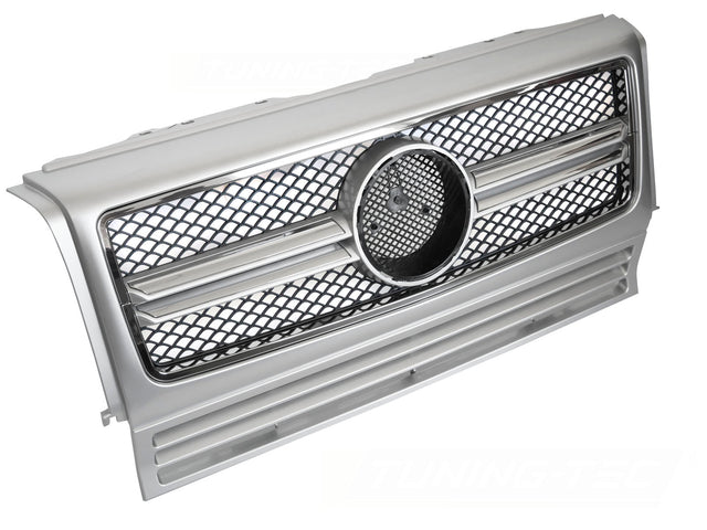 Sport Kühlergrill silber chrom für Mercedes G-Klasse W463 1990-2012, G-Klasse Zubehör