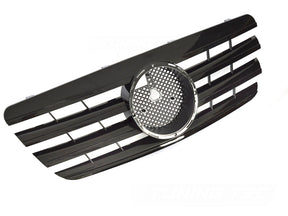 Sport Kühlergrill Glanz Schwarz für Mercedes E-Klasse W210 S210 99-03, Tuning Zubehör