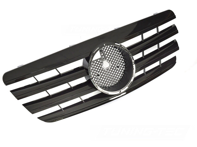 Sport Kühlergrill Glanz Schwarz für Mercedes E-Klasse W210 S210 99-03, Tuning Zubehör