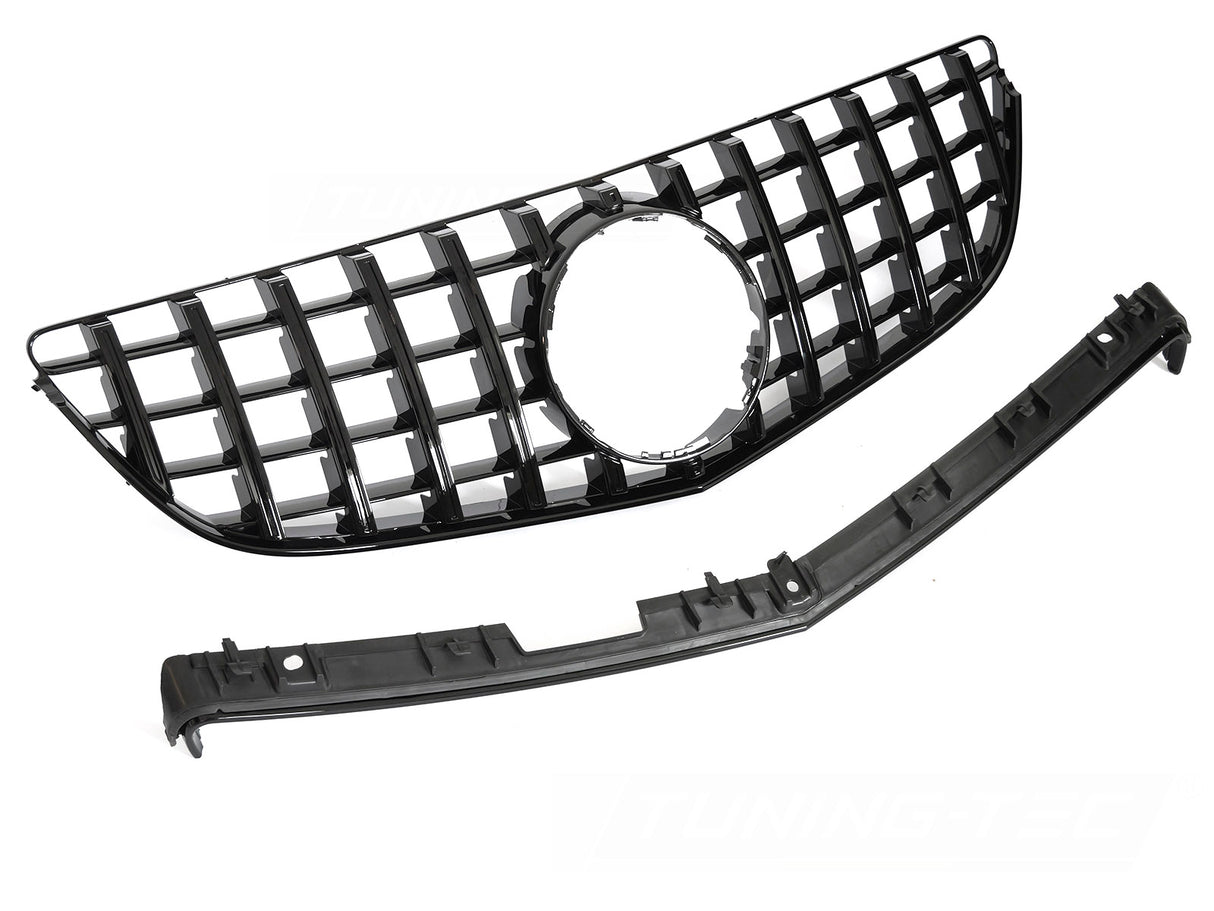 Sport Kühlergrill schwarz Glanz für Mercedes E-Klasse C207 A207 2013-2017 mit Zierleiste