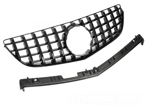 Sport Kühlergrill schwarz Glanz für Mercedes E-Klasse C207 A207 2013-2017 mit Zierleiste