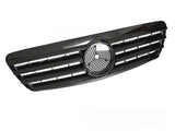 Glanzschwarzer Sport Kühlergrill für Mercedes S-Klasse W220 1998-2002 mit Sternaufnahme