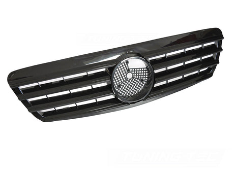 Glanzschwarzer Sport Kühlergrill für Mercedes S-Klasse W220 1998-2002 mit Sternaufnahme