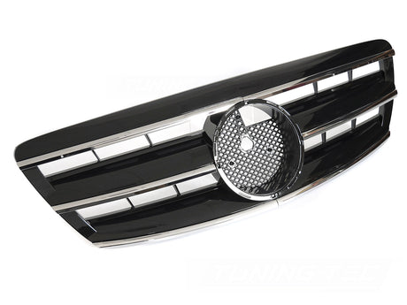 Sport Kühlergrill Chrom Schwarz für Mercedes S-Klasse W220 02-05, Tuning Zubehör