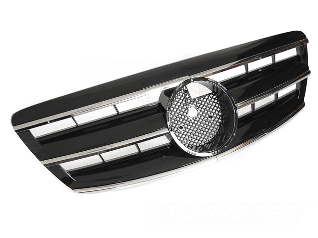 Sport Kühlergrill Chrom Schwarz für Mercedes S-Klasse W220 02-05, Tuning Zubehör
