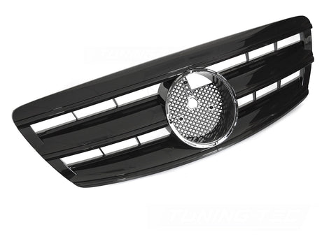 Sport Kühlergrill Glanz Schwarz Mercedes S-Klasse W220 2002-2005 mit Stern-Aufnahme