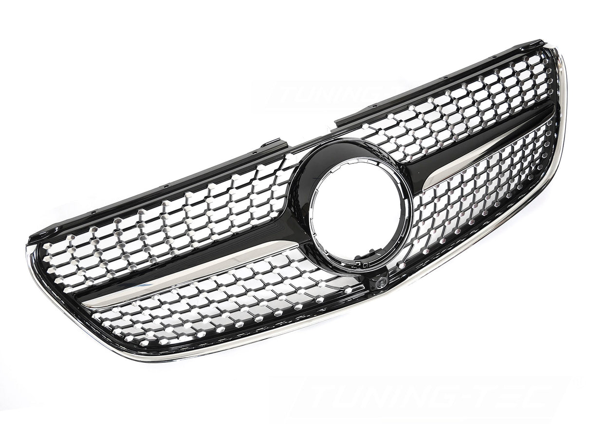 Diamond Kühlergrill schwarz Chrom Mercedes V-Klasse W447 2014-2019 Tuning Zubehör