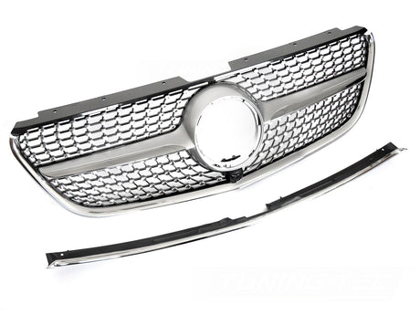 Diamond Kühlergrill Silber Chrom Mercedes Vito W447 2014-2019 mit Kameraaufnahme
