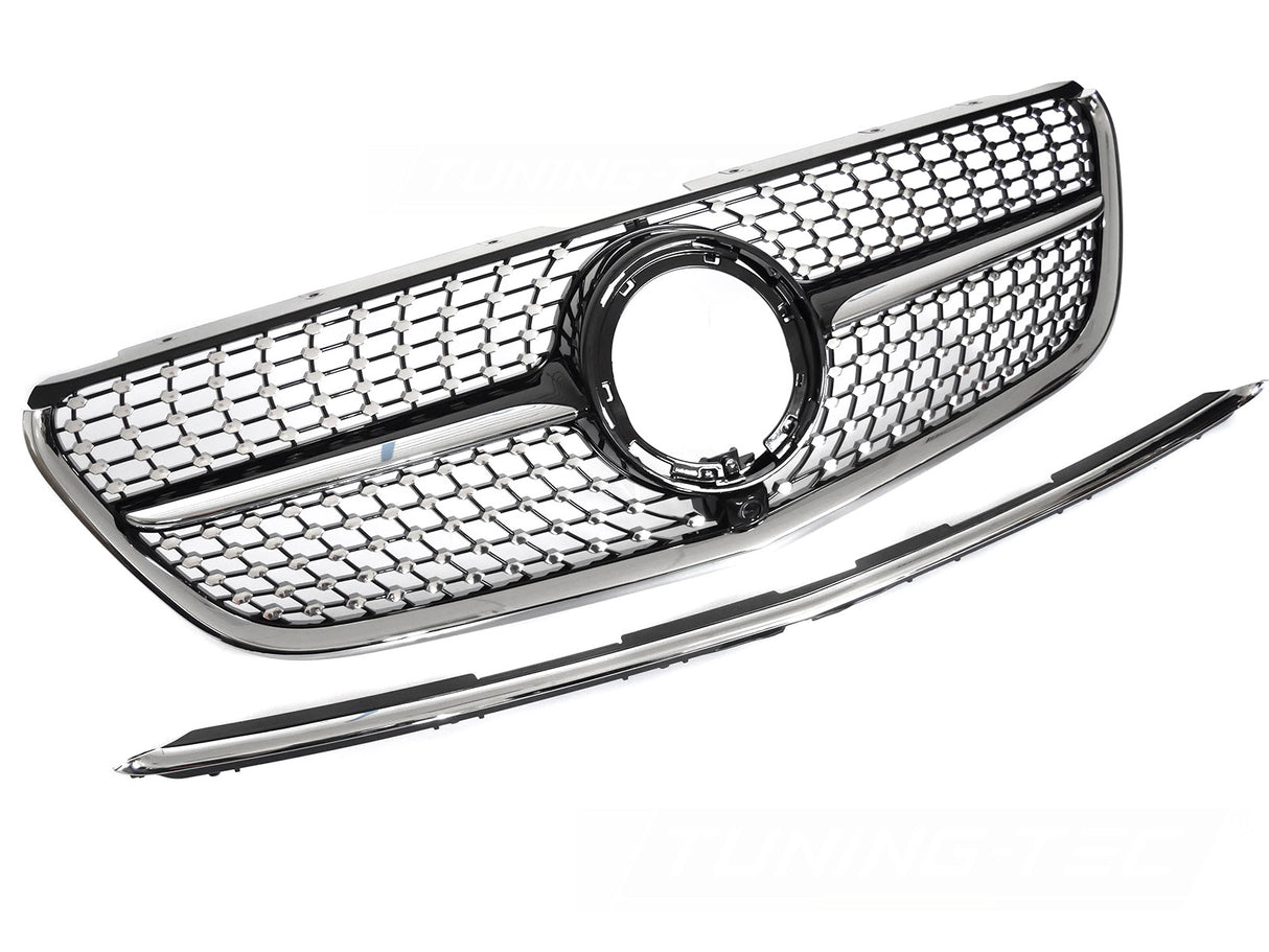 Diamond Kühlergrill Mercedes Vito W447 2019-2023 schwarz Chrom mit Kamera-Halterung