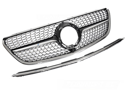 Diamond Kühlergrill für Mercedes Vito W447 2019-2023 schwarz Chrom für Kamera