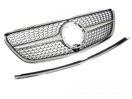 Diamond Kühlergrill Set für Mercedes Vito W447 2019-2023 Silber Schwarz Kamera