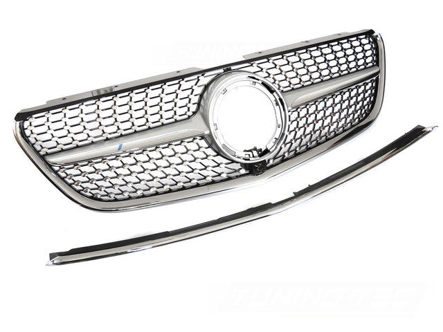 Diamond Kühlergrill Set für Mercedes Vito W447 2019-2023 Silber Schwarz mit Kamera