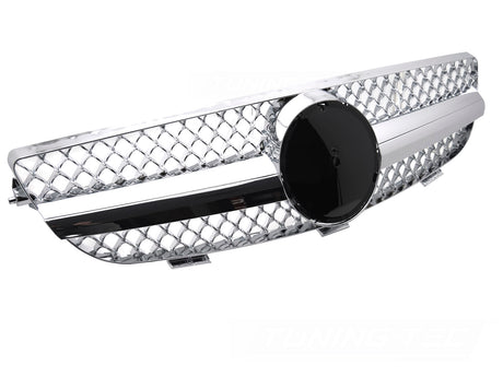 Sportgrill Chrom für Mercedes CLK W209 2003-2010, Frontgrill im Gitterdesign