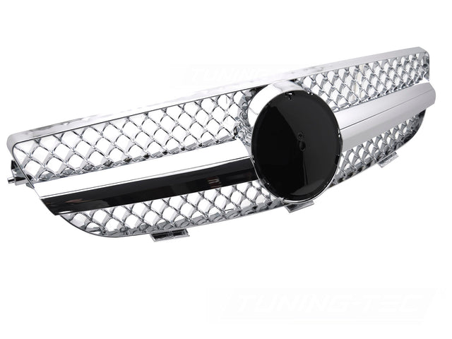 Sportgrill Chrom für Mercedes CLK W209 2003-2010, Frontgrill im Gitterdesign