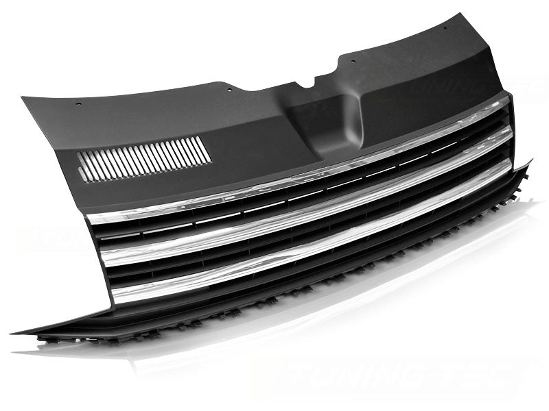 Sportgrill Frontgrill für VW T6 Multivan Transporter SGB SGG SGJ ab 2015 ohne Logo schwarz matt chrome - CR Tuning