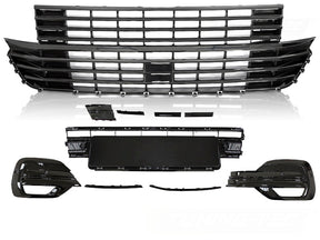 Kühlergrill Stoßstangen Element Set für VW T6.1 2020- Glanz Schwarz Front Grill - CR Tuning