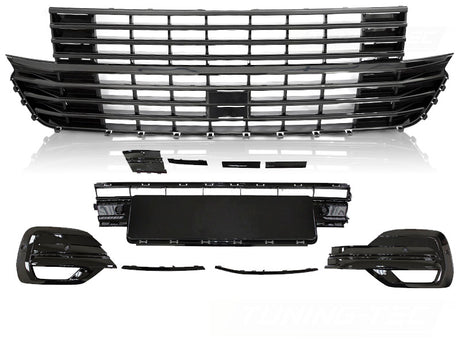 Kühlergrill Stoßstangen Element Set für VW T6.1 2020- Glanz Schwarz Front Grill - CR Tuning