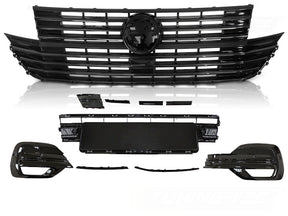 Kühlergrill mit Stoßstangen Element für VW T6.1 2020- Glanz Schwarz Front Grill - CR Tuning