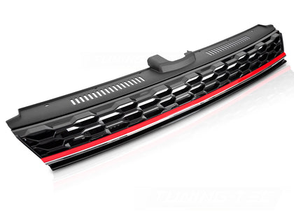 Sport Kühlergrill glanzschwarz mit roter Leiste für VW Golf 7 Facelift 2017-2019