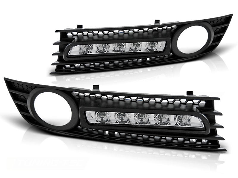 Nebelscheinwerfer Blenden mit LED Tagfahrlicht Set 2001-2004 für Audi A4 B6