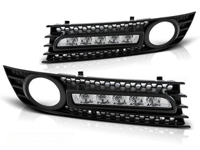 Nebelscheinwerfer Blenden mit LED Tagfahrlicht Set 2001-2004 für Audi A4 B6
