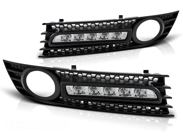 Nebelscheinwerfer Blenden mit LED Tagfahrlicht Set 2001-2004 für Audi A4 B6