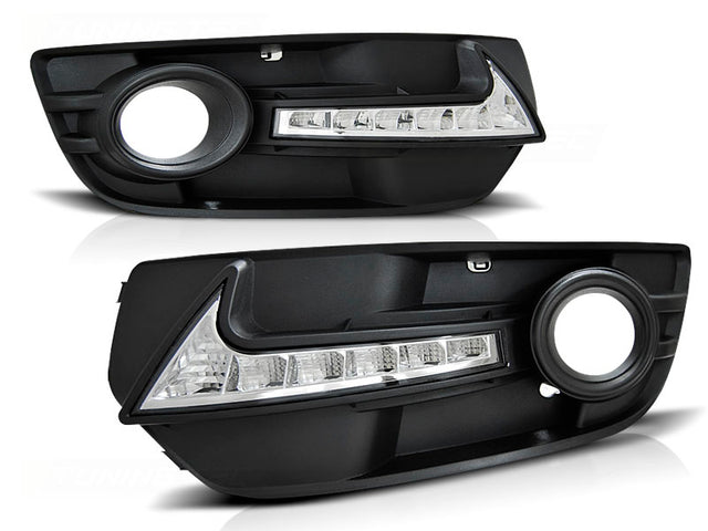 LED Nebelscheinwerfer Blenden Set für Audi Q5 2008-2012 mit Tagfahrlicht Blende