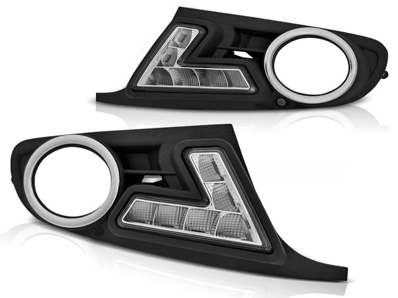 Schwarze VW Golf 6 Nebelscheinwerfer Blenden Set mit LED Tagfahrlicht, klare Optik für KFZ Tuning