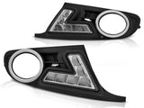 Schwarze VW Golf 6 Nebelscheinwerfer Blenden Set mit LED Tagfahrlicht, klare Optik für KFZ Tuning