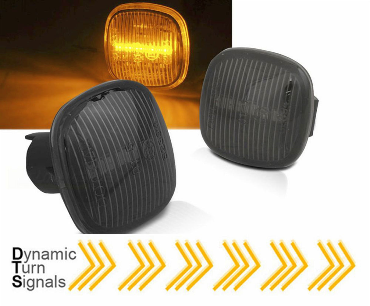 Dynamische LED Seitenblinker Set smoke für Audi A3 8L A4 B5 Skoda Fabia Ocativa