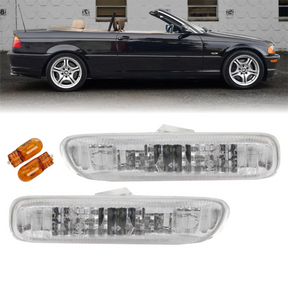 Seitenblinker Set chrom für BMW E46 1998-2003 mit orangen Leuchtmitteln